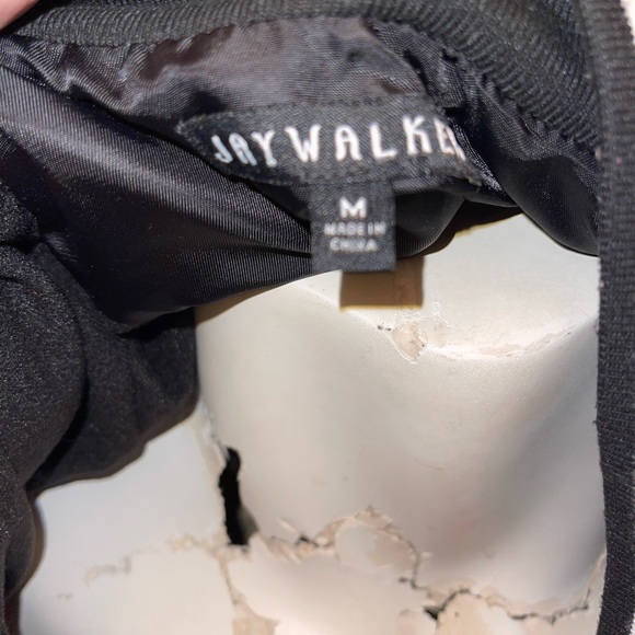 Jaywalker Bomber Vintage Style Jacket : Black & White Crossbones : Medium - Picture 4 of 5